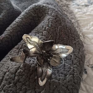 Taxco Silver Floral Brooch